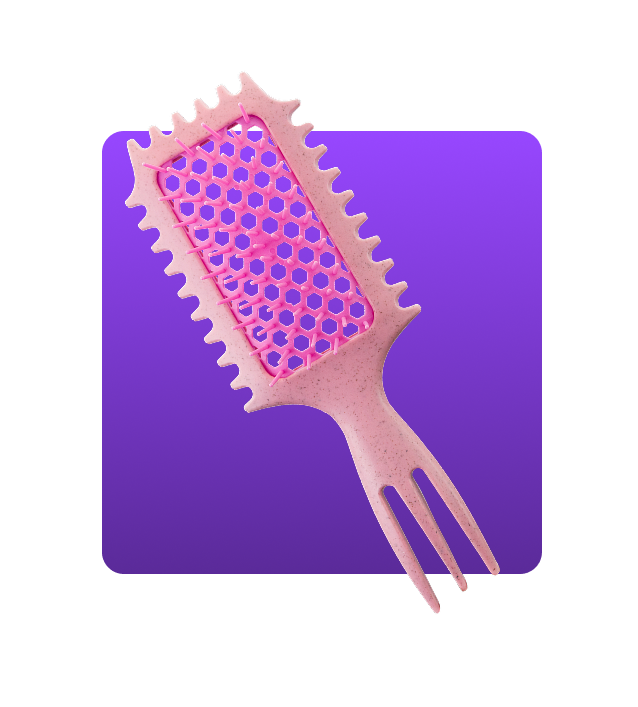 Styling Brush for Wavy & Curly Hair Definition - Black Brush w/ Textured Grip