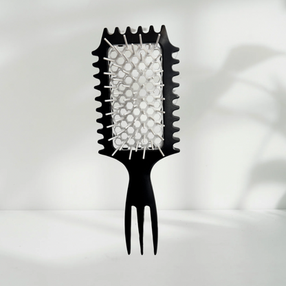 Styling Brush for Wavy & Curly Hair Definition - Black Brush w/ Textured Grip