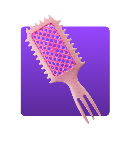 Styling Brush for Wavy & Curly Hair Definition - Black Brush w/ Textured Grip